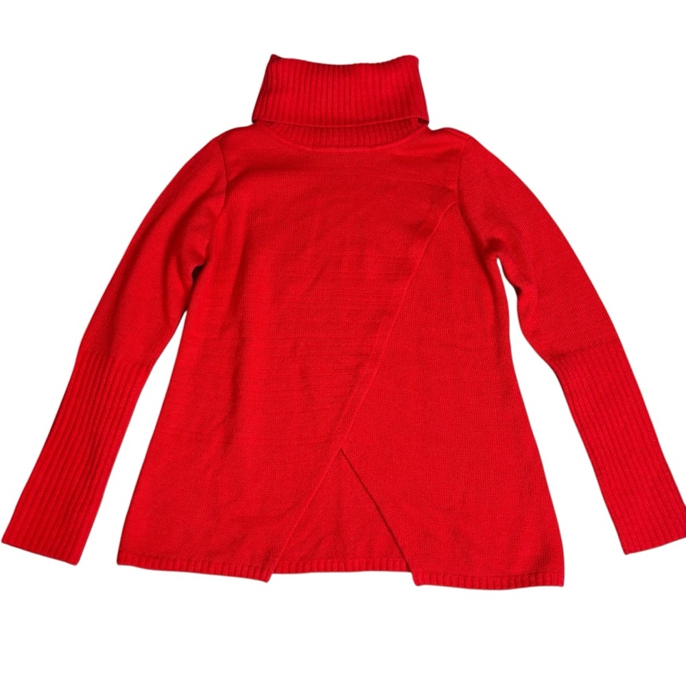 G by Giuliana Black Label Women's Crossover Turtleneck Sweater Persimmon Red Med